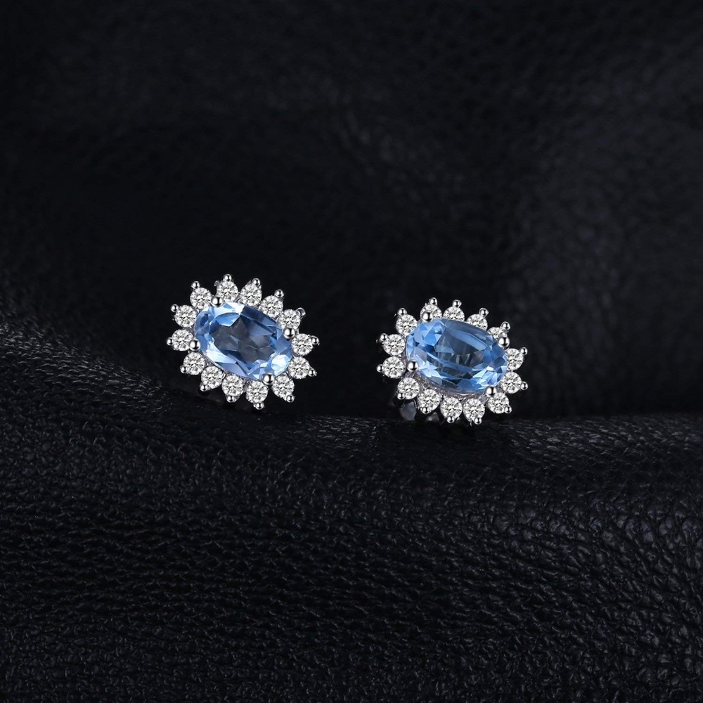 🩵 Sky Blue Topaz Earrings - 925 Sterling Silver 💋